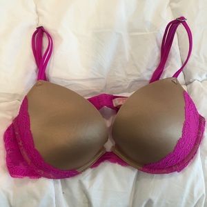 Tan With Purple Lace Bra